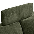 ECKSOFA in Chenille Olivgrün  - Schwarz/Olivgrün, KONVENTIONELL, Textil/Metall (291/153cm) - Hom`in