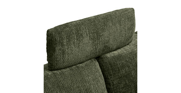 ECKSOFA in Chenille Olivgrün  - Schwarz/Olivgrün, KONVENTIONELL, Textil/Metall (291/153cm) - Hom`in