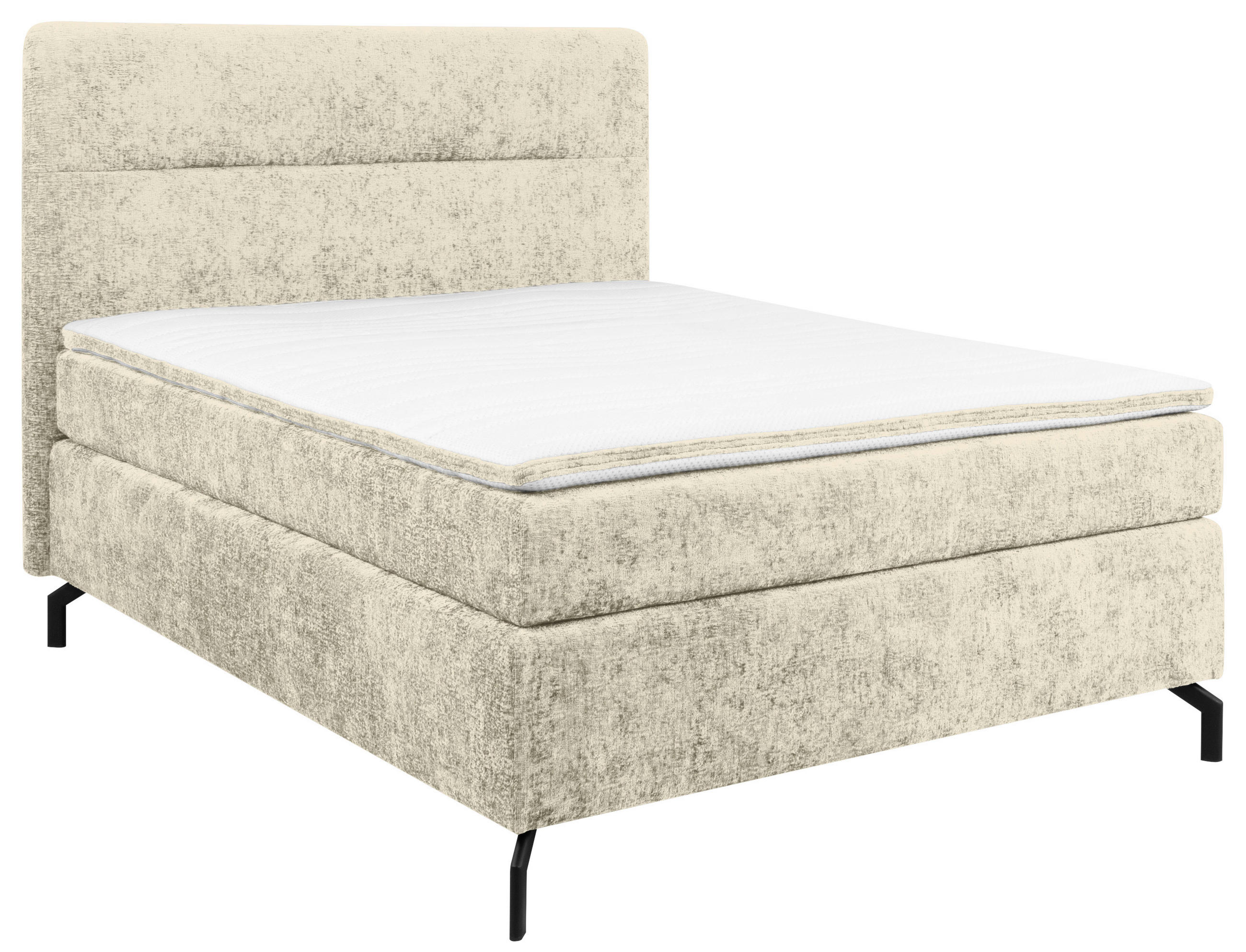 BOXSPRINGBETT 140/200 cm  in Champagner  - Champagner/Schwarz, Design, Textil/Metall (140/200cm) - Esposa