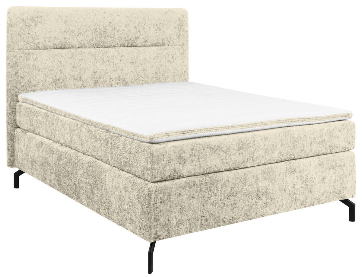 BOXSPRINGBETT 140/200 cm  in Champagner  - Champagner/Schwarz, Design, Textil/Metall (140/200cm) - Esposa