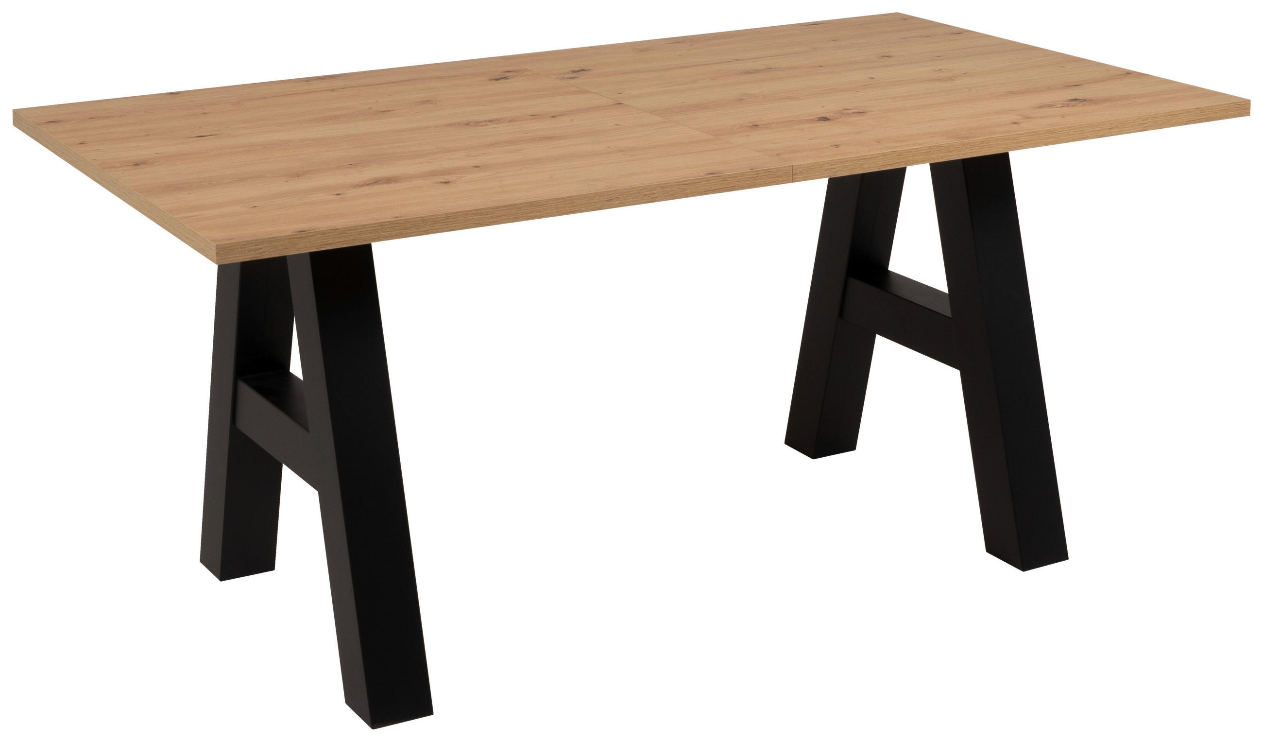 ESSTISCH Schwarz, Eiche Artisan rechteckig  ausziehbar  - Schwarz/Eiche Artisan, Design, Holzwerkstoff (157/90/75cm) - MID.YOU