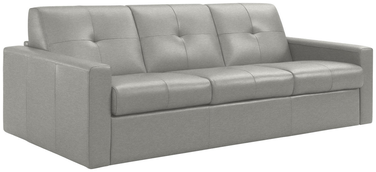 SCHLAFSOFA Grauweiss  - Schwarz/Grauweiss, Konventionell, Leder/Kunststoff (206/81/96cm) - Novel