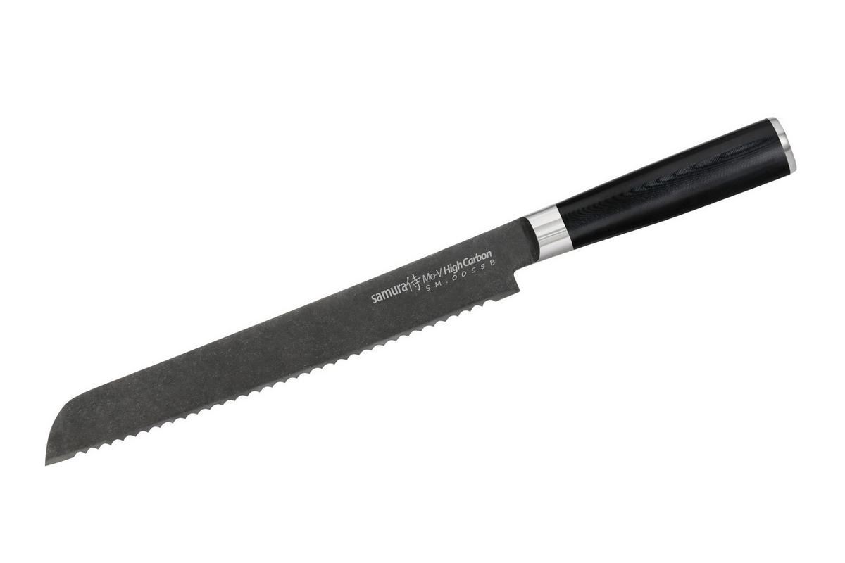 NOŽ ZA KRUH  MO-V Stonewash  36,5/2,8/3,6 cm          nerjaveče jeklo - Basics, kovina/karton (36,5/2,8/3,6cm) - Samura