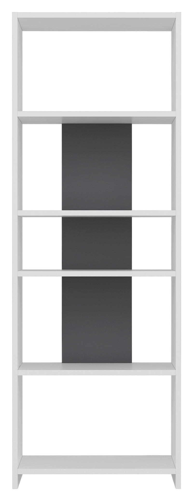 REGÁL, antracitová, bílá, 56,9/160/25 cm - bílá/antracitová, Design, kompozitní dřevo (56,9/160/25cm) - Livetastic