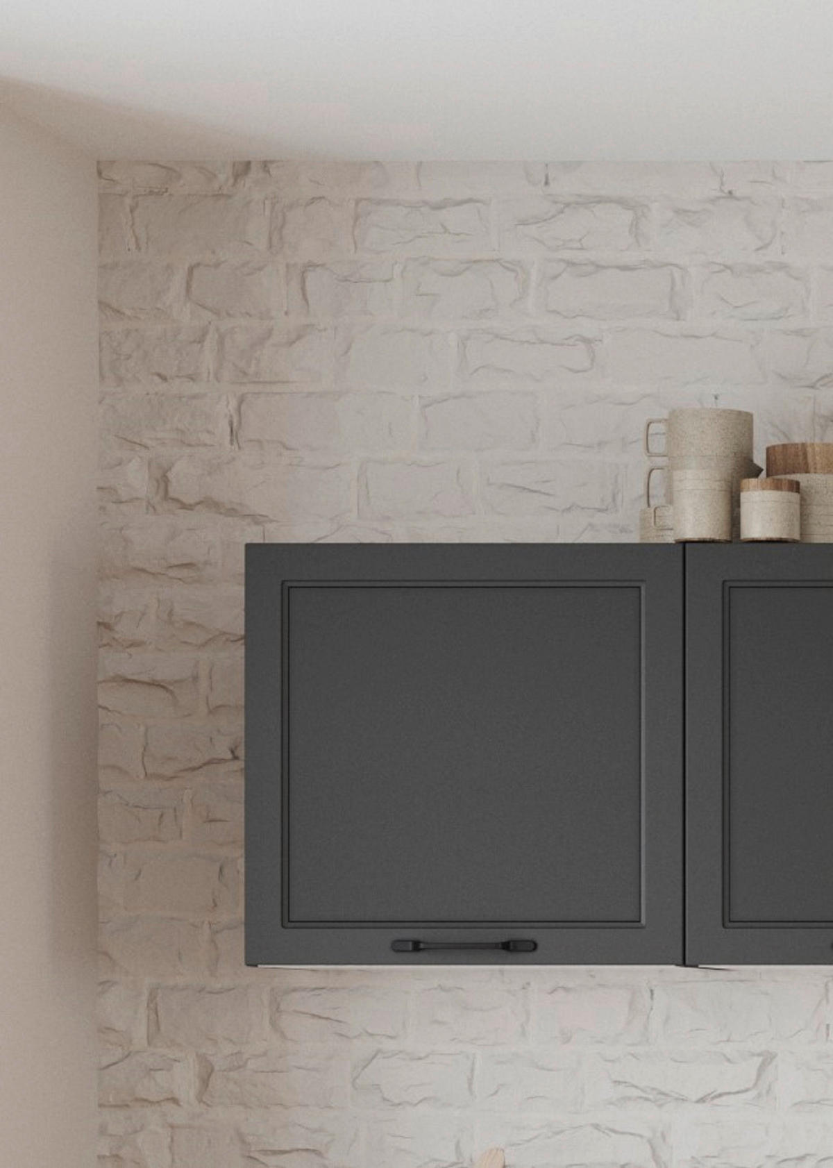 KÜCHENOBERSCHRANK 60/57/34 cm  in Grau  - Schwarz/Grau, LIFESTYLE, Holzwerkstoff/Metall (60/57/34cm) - Held