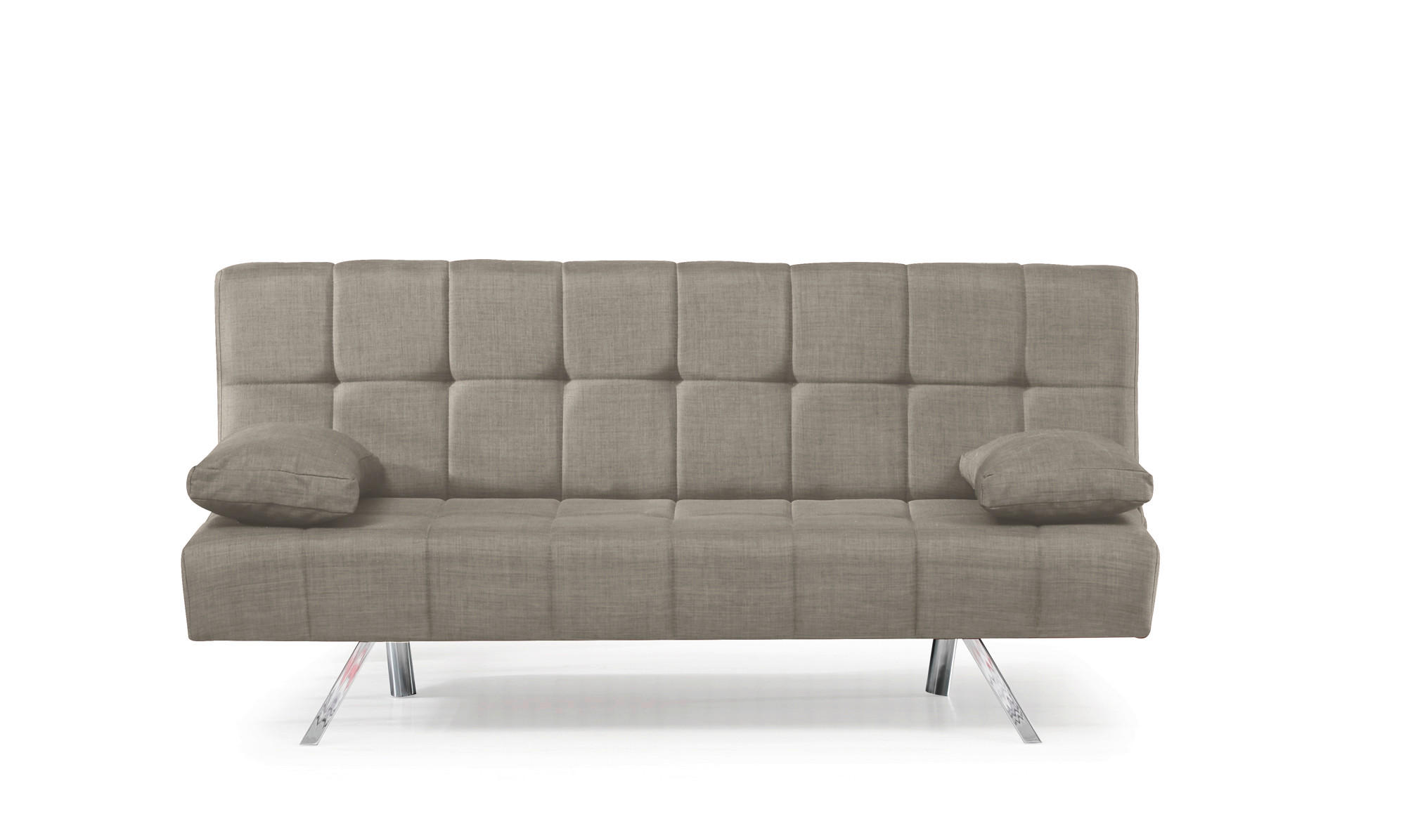 SCHLAFSOFA in Webstoff Beige  - Chromfarben/Beige, Design, Textil/Metall (183/87/82cm) - Livetastic