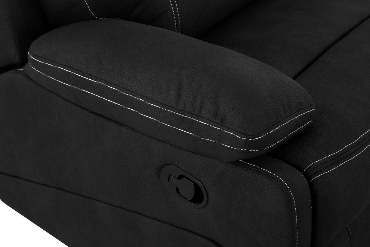 SITZGARNITUR Mikrofaser Schwarz  - Schwarz, KONVENTIONELL, Textil/Metall - Livetastic