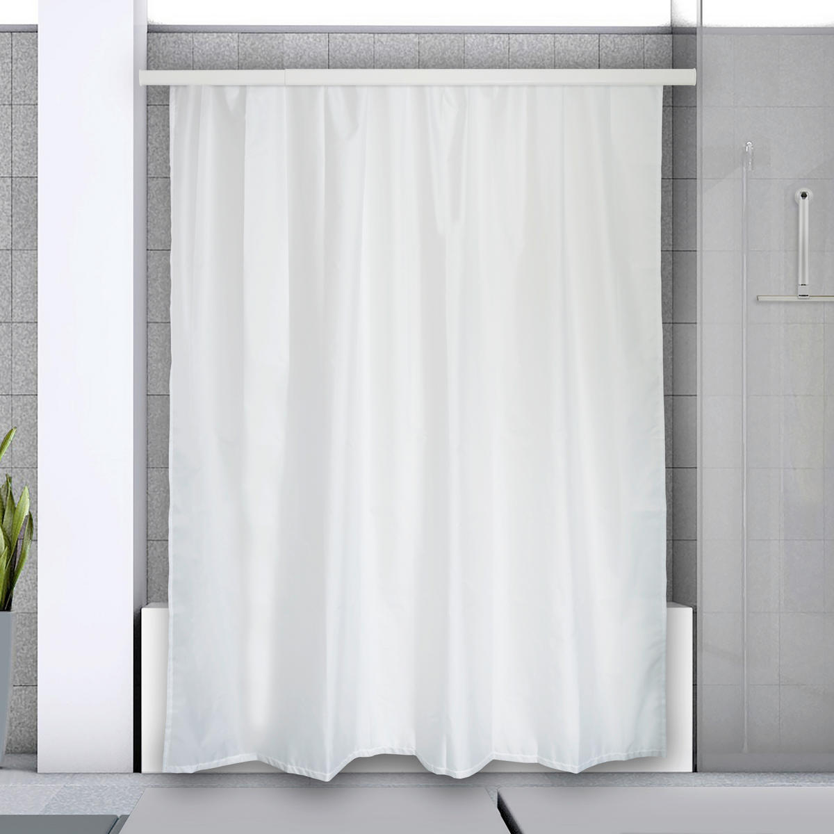 DUSCHVORHANGSTANGE SURPRISE 75-125 cm  - Weiß, Basics, Metall (75-125cm) - Spirella
