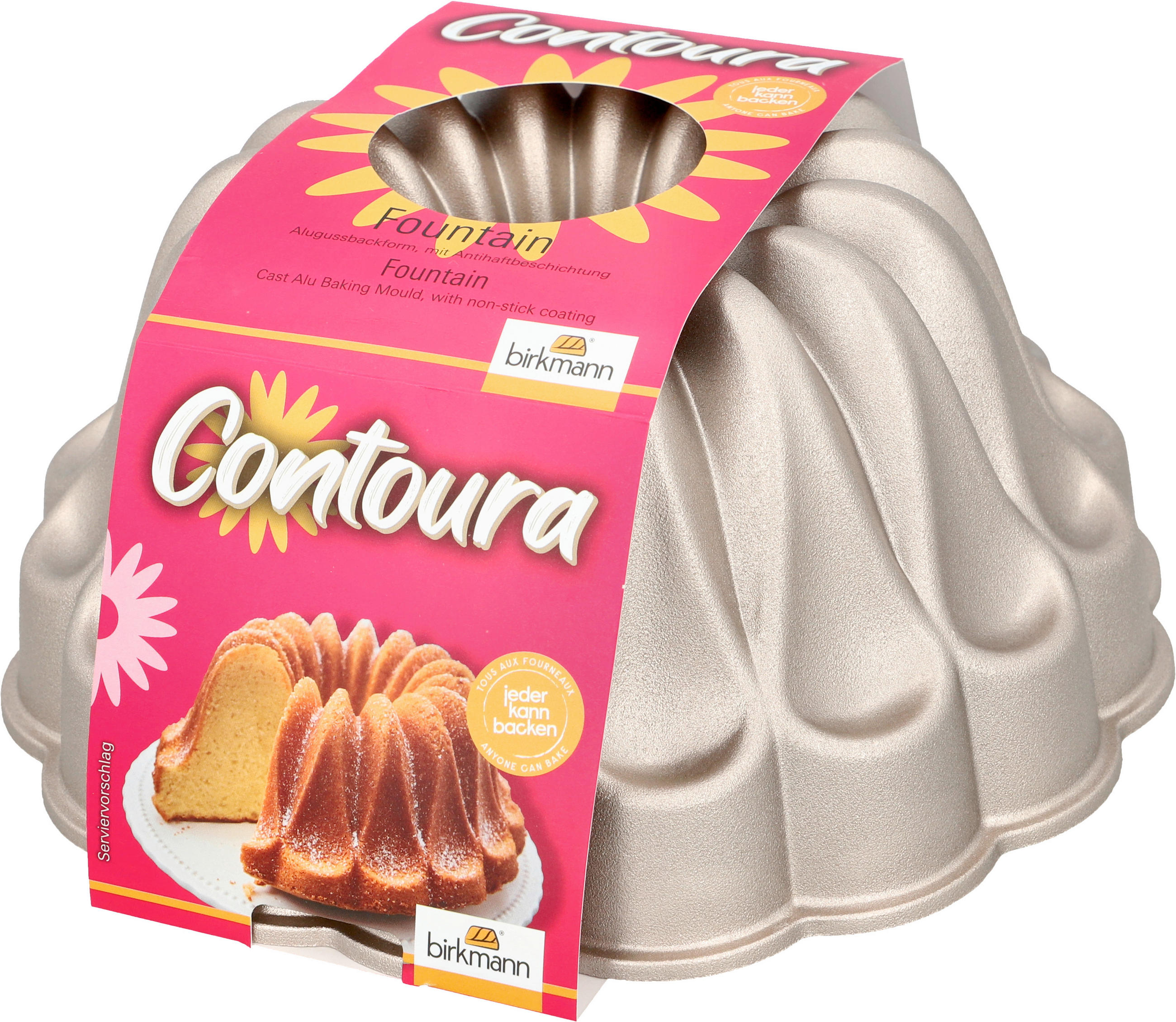 Thumbnail - Birkmann Gugelhupfform Contoura, Silber, Metall, 1,6 L, Blume, 10.5 cm, antihaftbeschichtet, Backen, Backformen, Gugelhu...