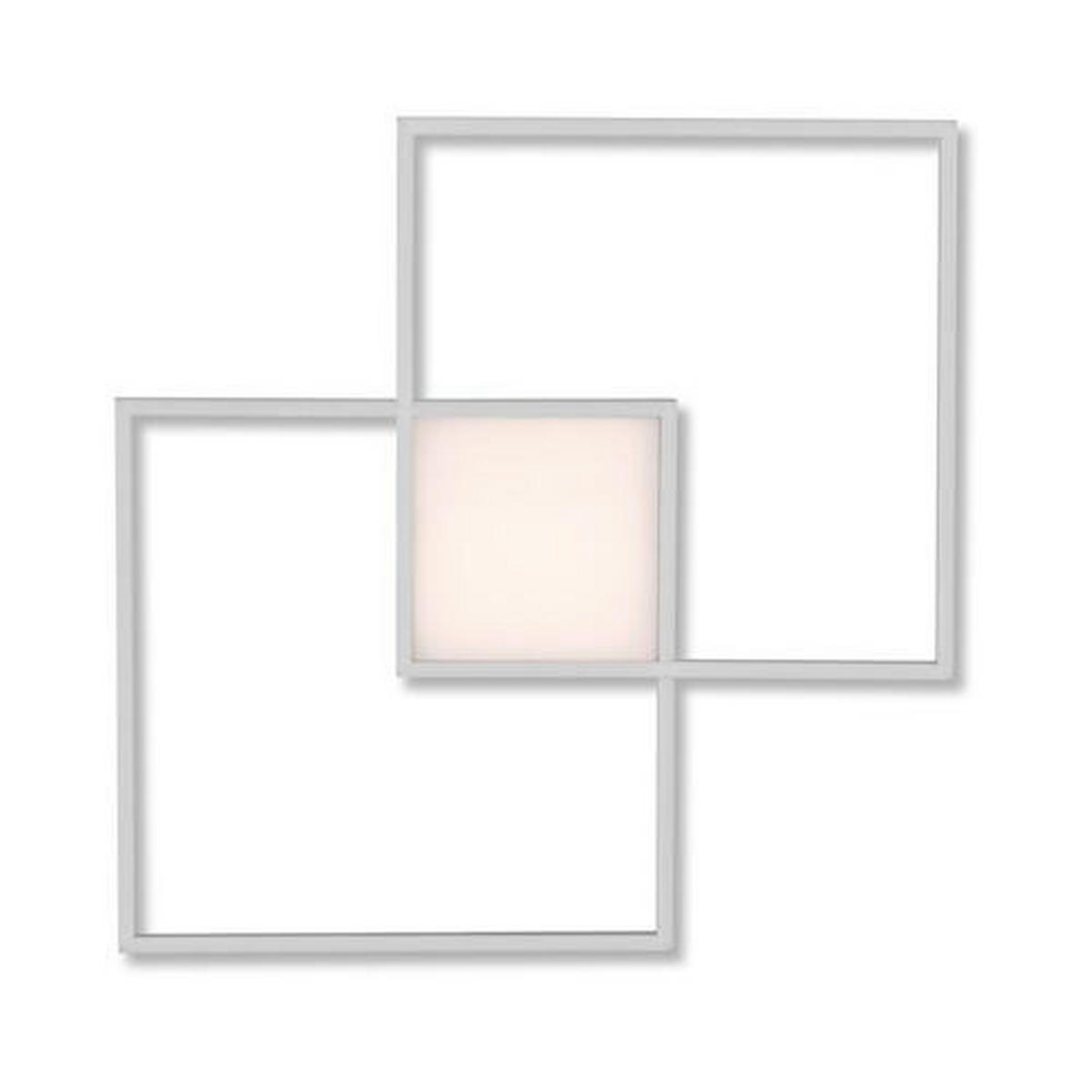 LED-Deckenleuchte 60/60/5,3 cm   - Silberfarben, Design, Kunststoff/Metall (60/60/5,3cm)