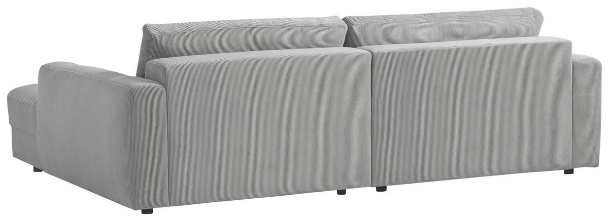 ECKSOFA in Cord Grau  - Schwarz/Grau, Modern, Textil (250/176cm) - Trendmanufaktur