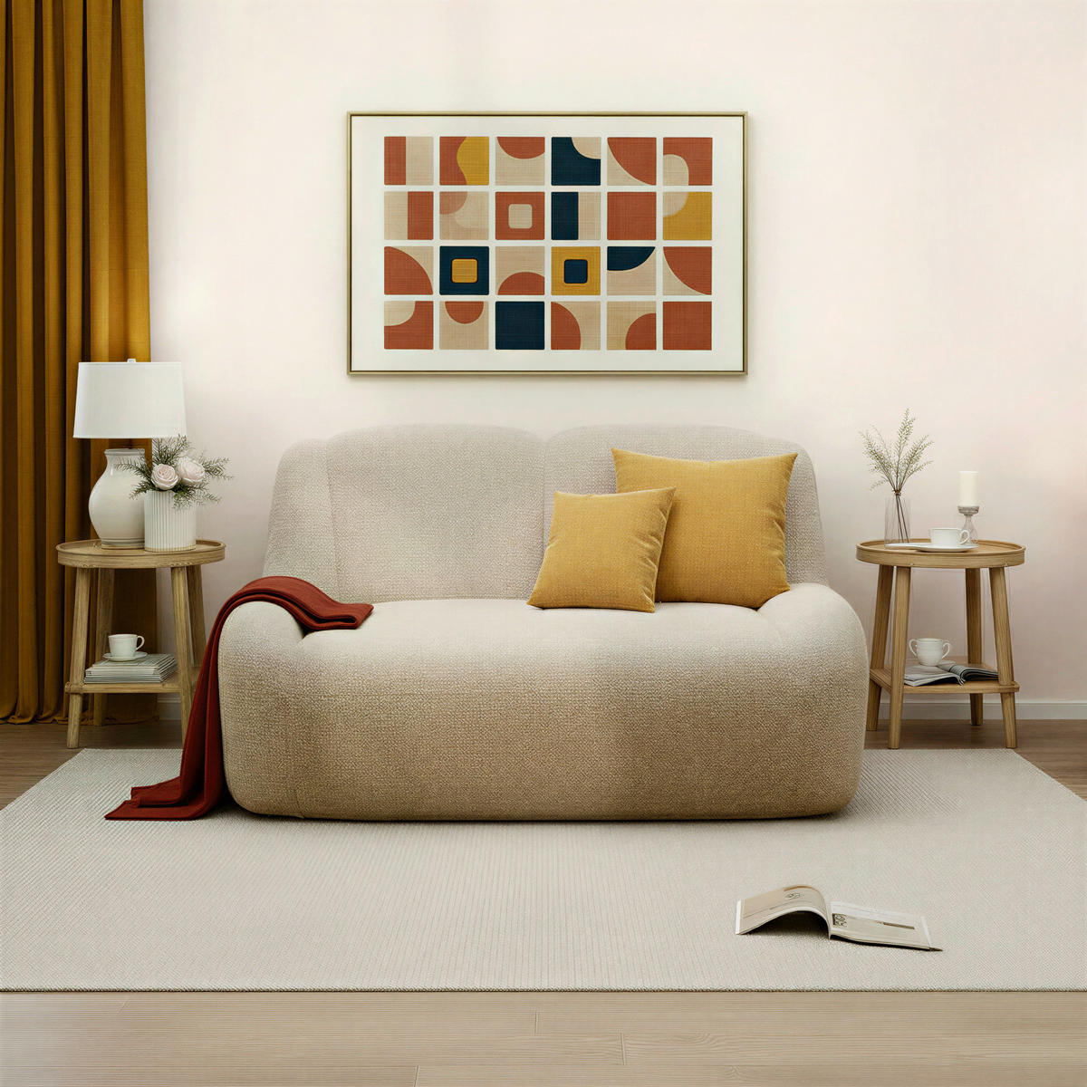 2-SITZER-SOFA 100 034 Chenille Taupe  - Taupe/Creme, MODERN, Kunststoff/Textil (147/82/93cm) - Livetastic