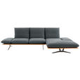ECKSOFA  in Flachgewebe Blaugrau  314/159 cm  - Blaugrau/Schwarz, Design, Holz/Textil (314/159cm) - Dieter Knoll