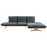 ECKSOFA  in Flachgewebe Blaugrau  314/159 cm  - Blaugrau/Schwarz, Design, Holz/Textil (314/159cm) - Dieter Knoll