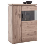 HIGHBOARD Eiche dunkel  90/124/38 cm  - Eiche dunkel/Anthrazit, KONVENTIONELL, Glas/Holzwerkstoff (90/124/38cm) - Cantus