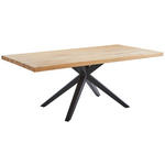 ESSTISCH in Holz 180/90/75 cm  - Eichefarben/Schwarz, Design, Holz/Metall (180/90/75cm) - Linea Natura