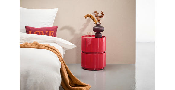 NACHTSCHRANK 40/50/40 cm  - Rot, Design, Holzwerkstoff (40/50/40cm) - Novel