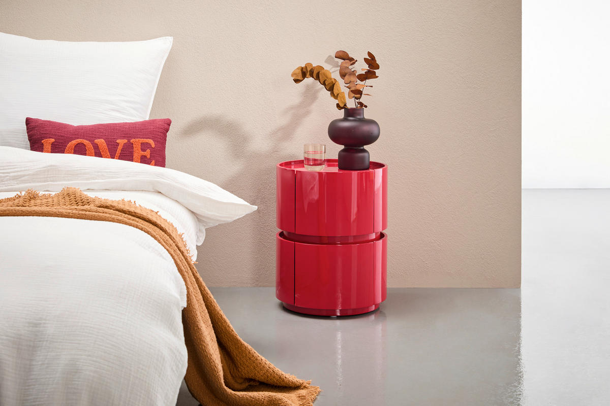 NACHTSCHRANK 40/50/40 cm  - Rot, Design, Holzwerkstoff (40/50/40cm) - Novel
