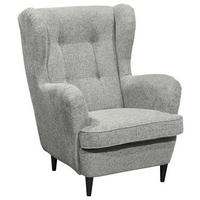 OHRENSESSEL Webstoff Silberfarben  - Silberfarben/Schwarz, Basics, Textil (78/102/98cm) - MID.YOU