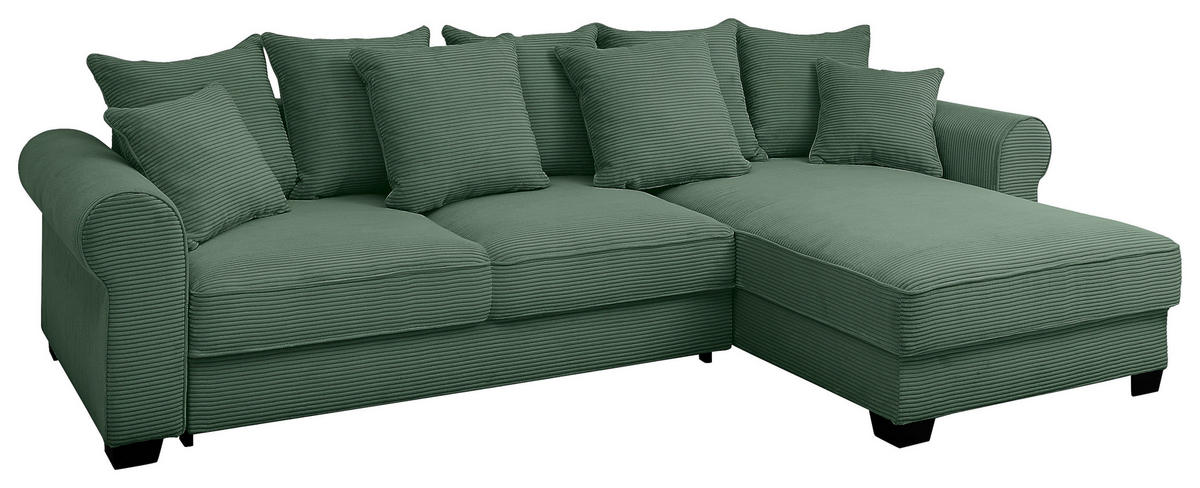 HÖRNSOFFA i manchester mörkgrön  - svart/mörkgrön, Klassisk, textil/plast (318/197cm) - MID.YOU