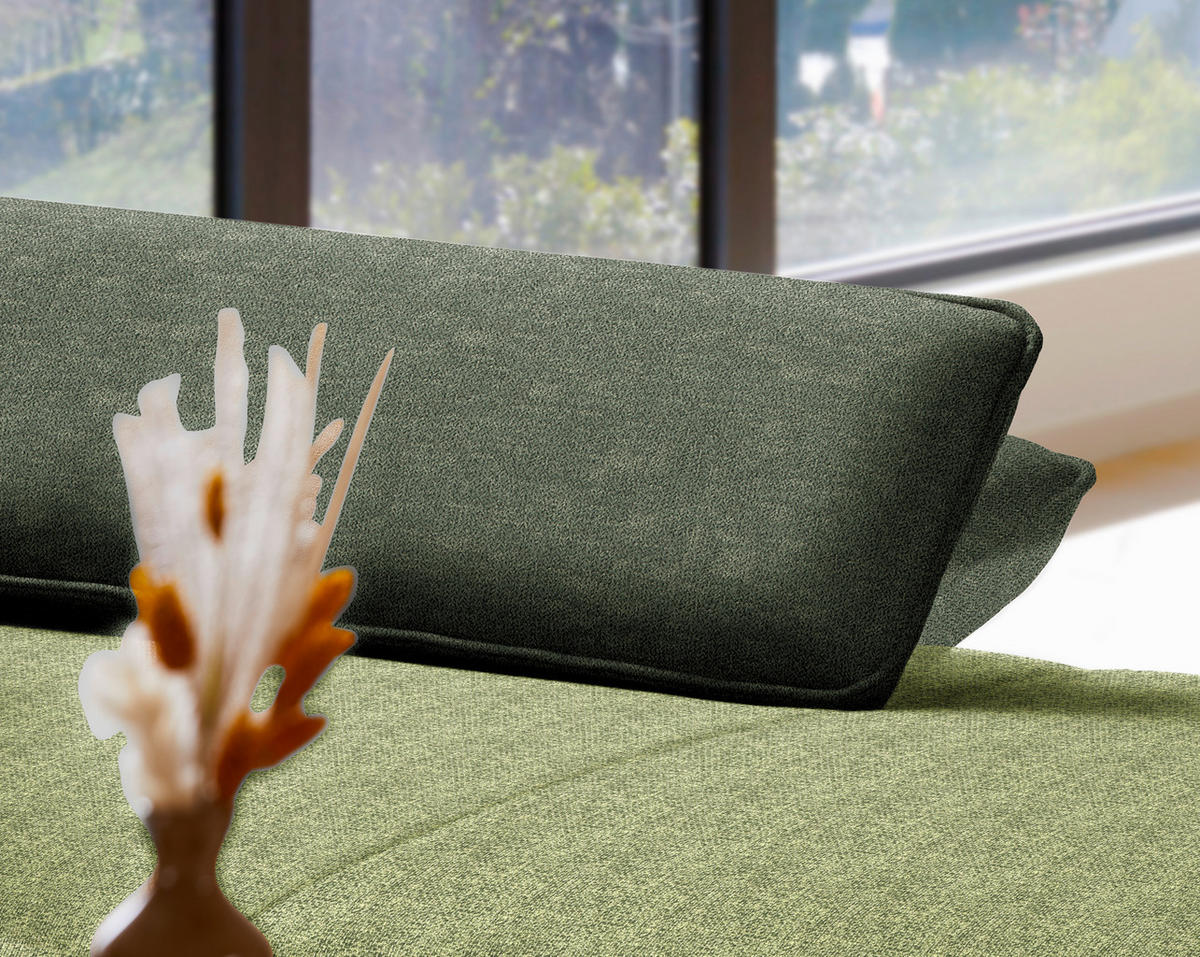 ECKSOFA in Flachgewebe Grün  - Schwarz/Grün, Design, Textil/Metall (301/191cm) - Moderano