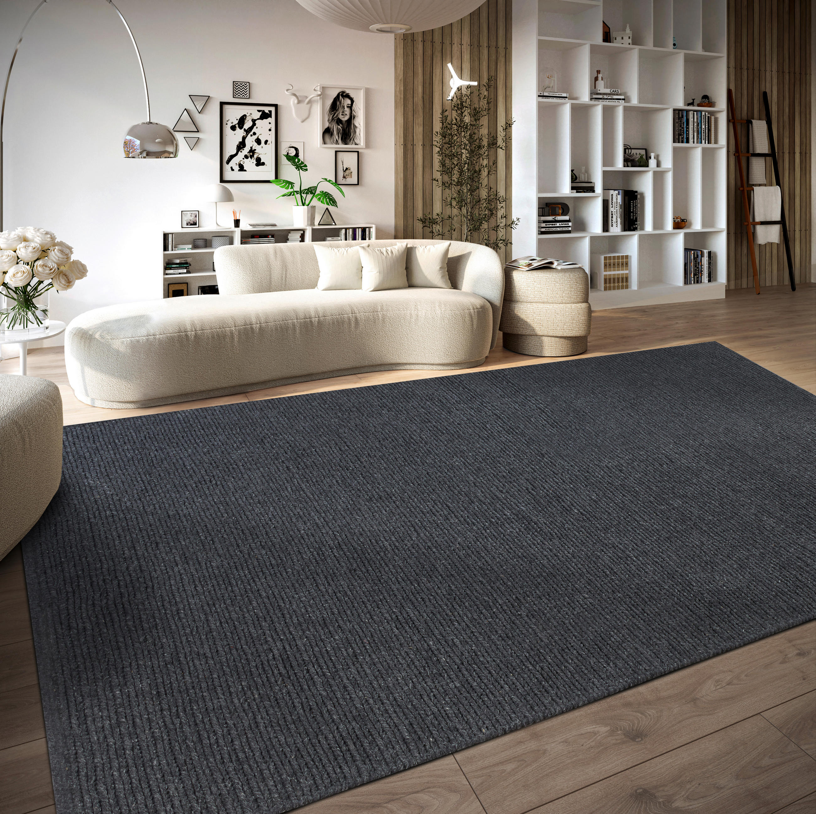 HANDWEBTEPPICH 60/90 cm Kollektion 1748 Anthrazit  - Anthrazit, Basics, Textil (60/90cm) - Villeroy & Boch