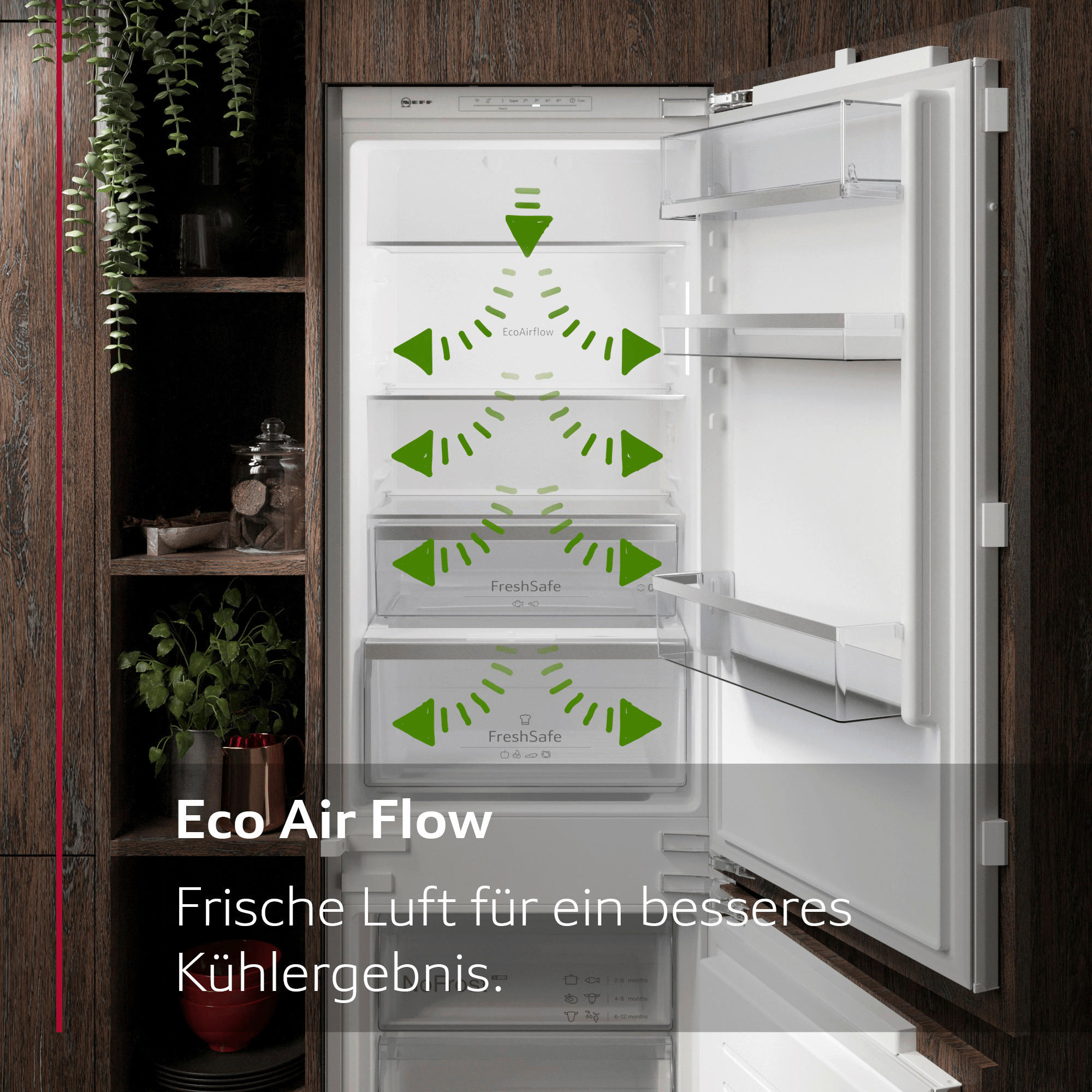 KÜHLSCHRANK 54,1/122,1/54,8 cm KI2422FE0  - Weiß, Basics, Glas/Metall (54,1/122,1/54,8cm) - Neff