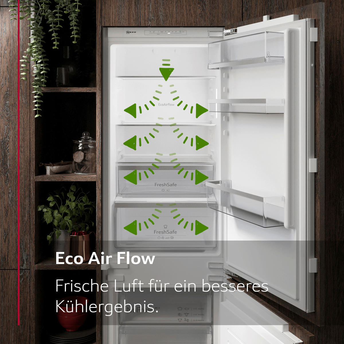 KÜHLSCHRANK 54,1/122,1/54,8 cm KI2422FE0  - Weiß, Basics, Glas/Metall (54,1/122,1/54,8cm) - Neff