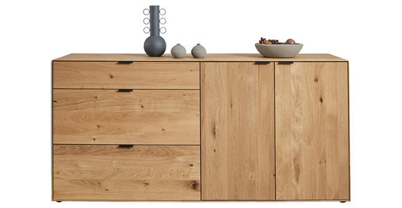 SIDEBOARD Wildeiche  181,9/87,9/45,2 cm  - Wildeiche/Schwarz, Natur, Holz/Metall (181,9/87,9/45,2cm) - Valnatura