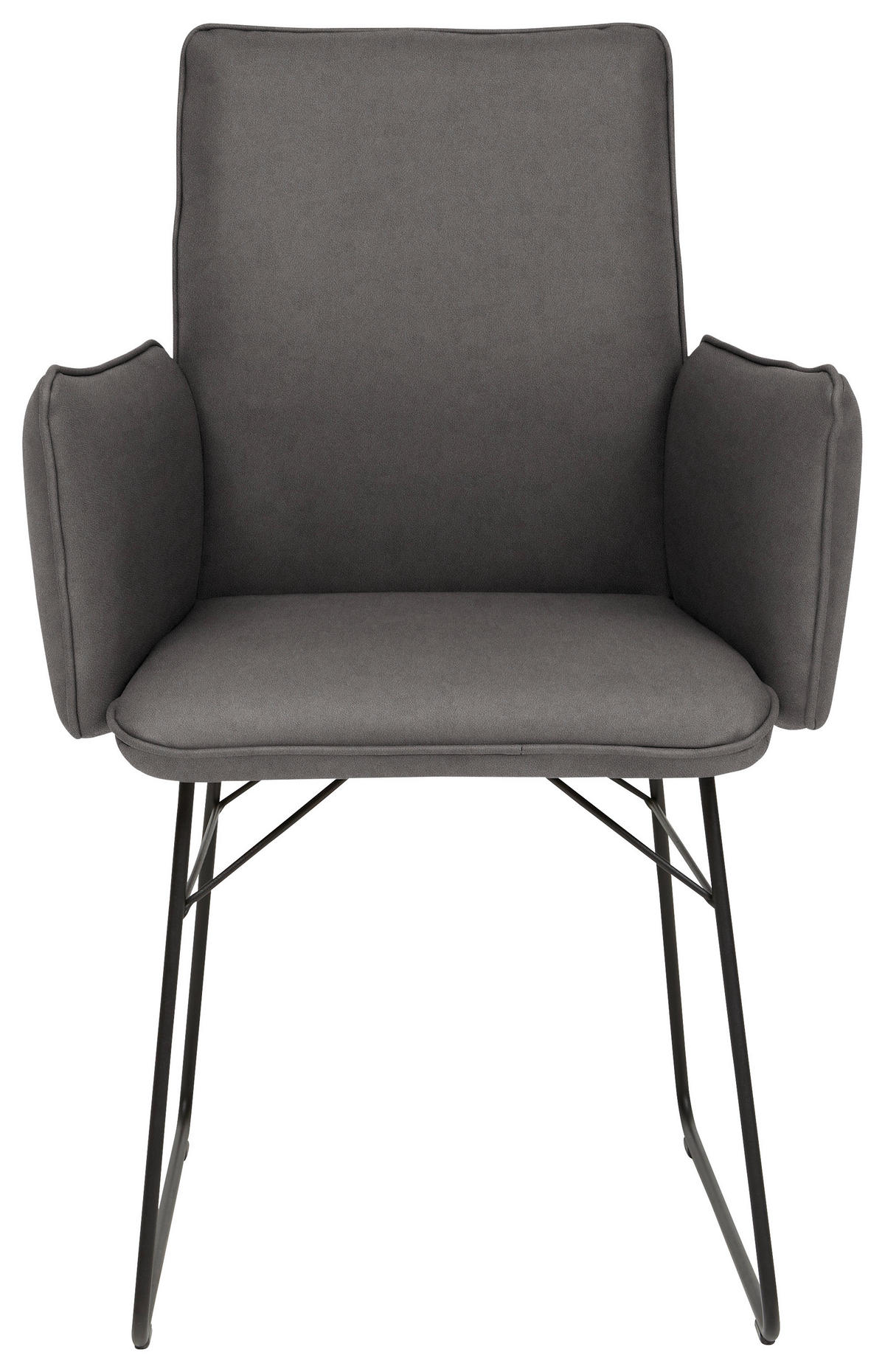 ARMLEHNSTUHL  in Stahl Mikrofaser  - Anthrazit/Schwarz, Design, Textil/Metall (61/91/60cm) - Dieter Knoll
