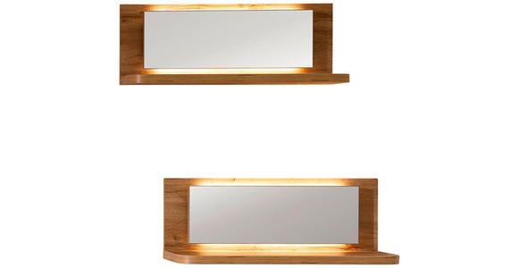 WANDBOARDSET 2-teilig Glas, Holzwerkstoff Eichefarben  - Eichefarben, MODERN, Glas/Holzwerkstoff (70/26/24cm) - Xora