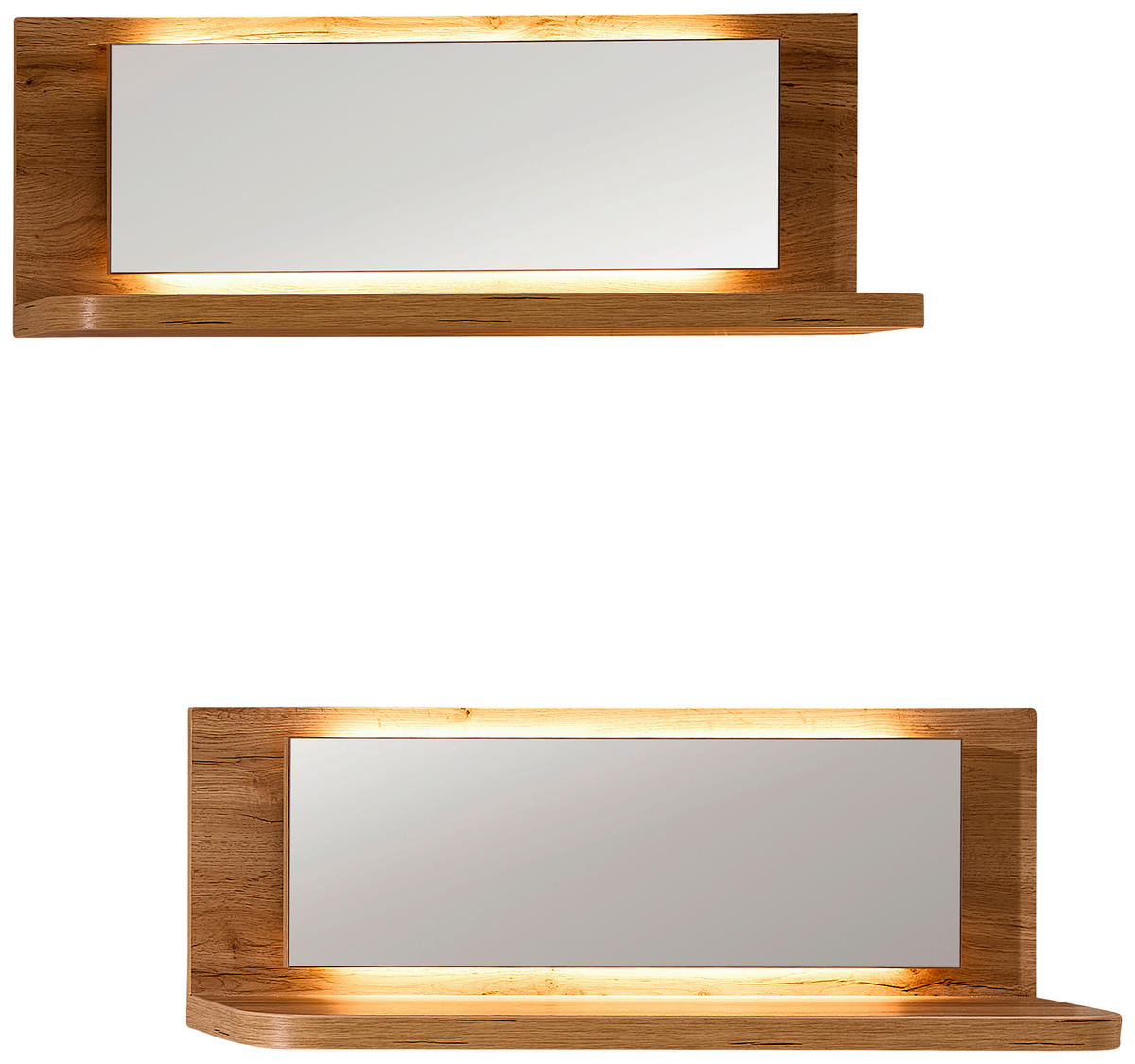 WANDBOARDSET 2-teilig Eichefarben  - Eichefarben, MODERN, Glas/Holzwerkstoff (70/26/24cm) - Xora