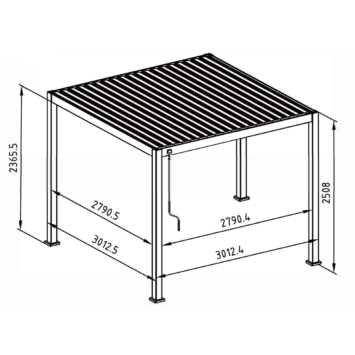 PERGOLA - Grau, Lifestyle, Metall (300/250/300cm) - Gardenson