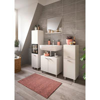 KÚPEĽŇA biela  - biela/strieborná, Modern, kompozitné drevo/plast (117cm) - MID.YOU