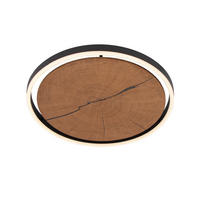 LED-DECKENLEUCHTE Hirnholz 40/5 cm   - Eichefarben, Natur, Holz/Metall (40/5cm) - Waldwelt