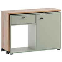 SCHREIBTISCH  in Grün, Eichefarben  - Eichefarben/Schwarz, MODERN, Holzwerkstoff/Kunststoff (104,6/75,3/39cm) - MID.YOU