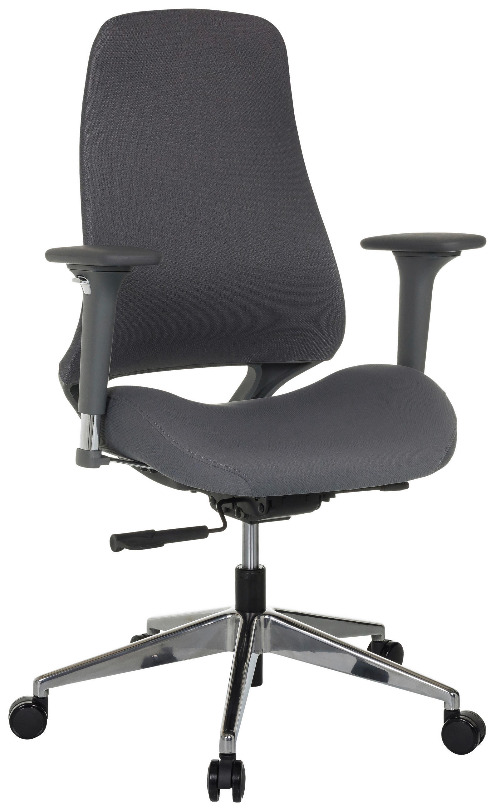 OTOČNÁ ŽIDLE, plochá tkanina, šedá - šedá/barvy stříbra, Moderní, kov/textil (64/110 - 119/56cm) - MID.YOU