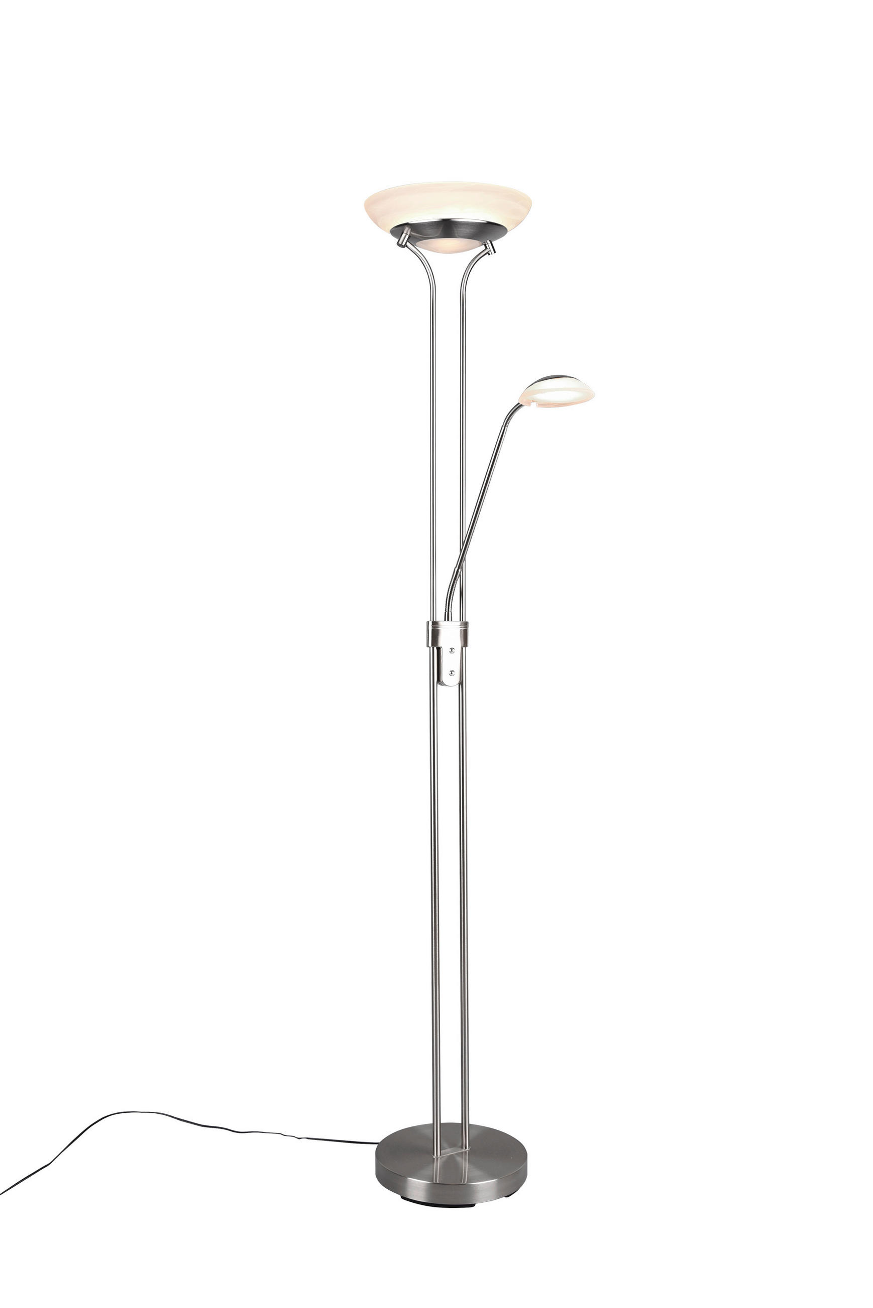 LED-STEHLEUCHTE 32,5/180 cm    - Weiß/Nickelfarben, Basics, Glas/Metall (32,5/180cm)