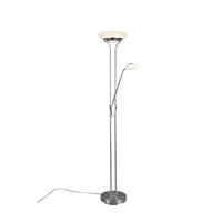 LED-STEHLEUCHTE 32,5/180 cm    - Weiß/Nickelfarben, Basics, Glas/Metall (32,5/180cm)