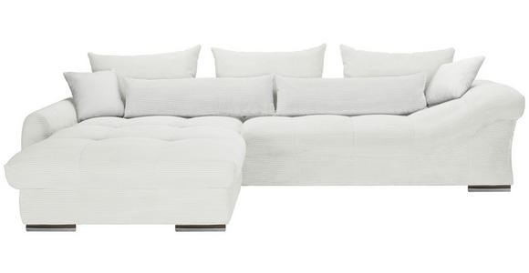ECKSOFA Naturfarben Cord Zierkissen, Rückenkissen, Rücken echt  - Chromfarben/Naturfarben, KONVENTIONELL, Textil/Metall (225/335cm) - Carryhome