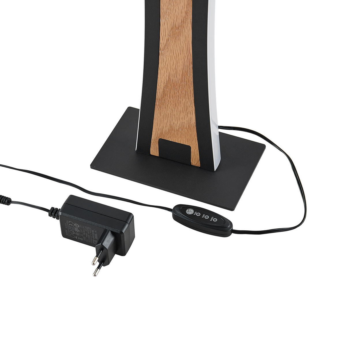 LED-TISCHLEUCHTE Ella 16/40,8/10 cm   - Eichefarben/Schwarz, Natur, Holz/Kunststoff (16/40,8/10cm) - Novel