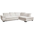 ECKSOFA in Cord Creme  - Creme/Schwarz, Design, Textil/Metall (313/242cm) - Xora