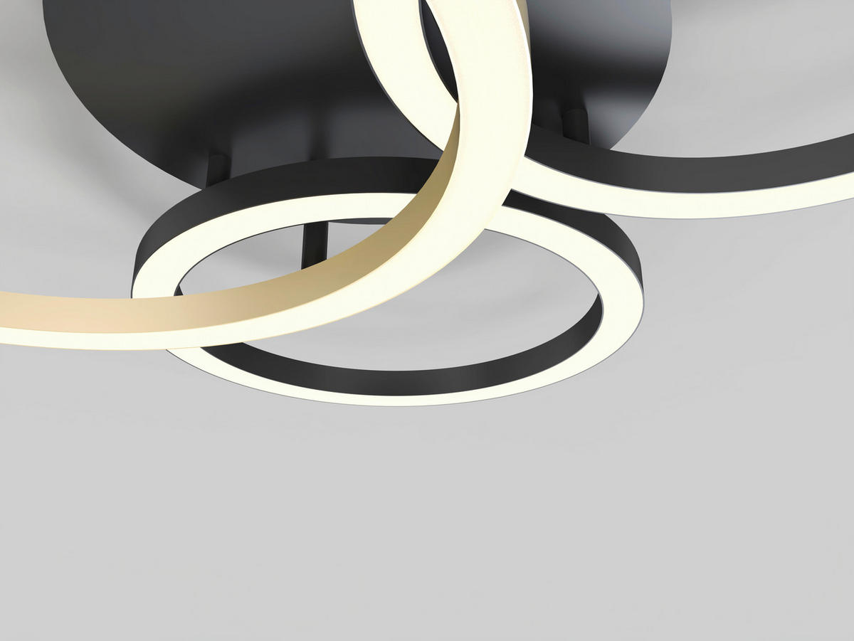 Plafonieră Cu Led    63,5/61,5/13 cm  - auriu/negru, Design, plastic/metal (63,5/61,5/13cm) - Wofi