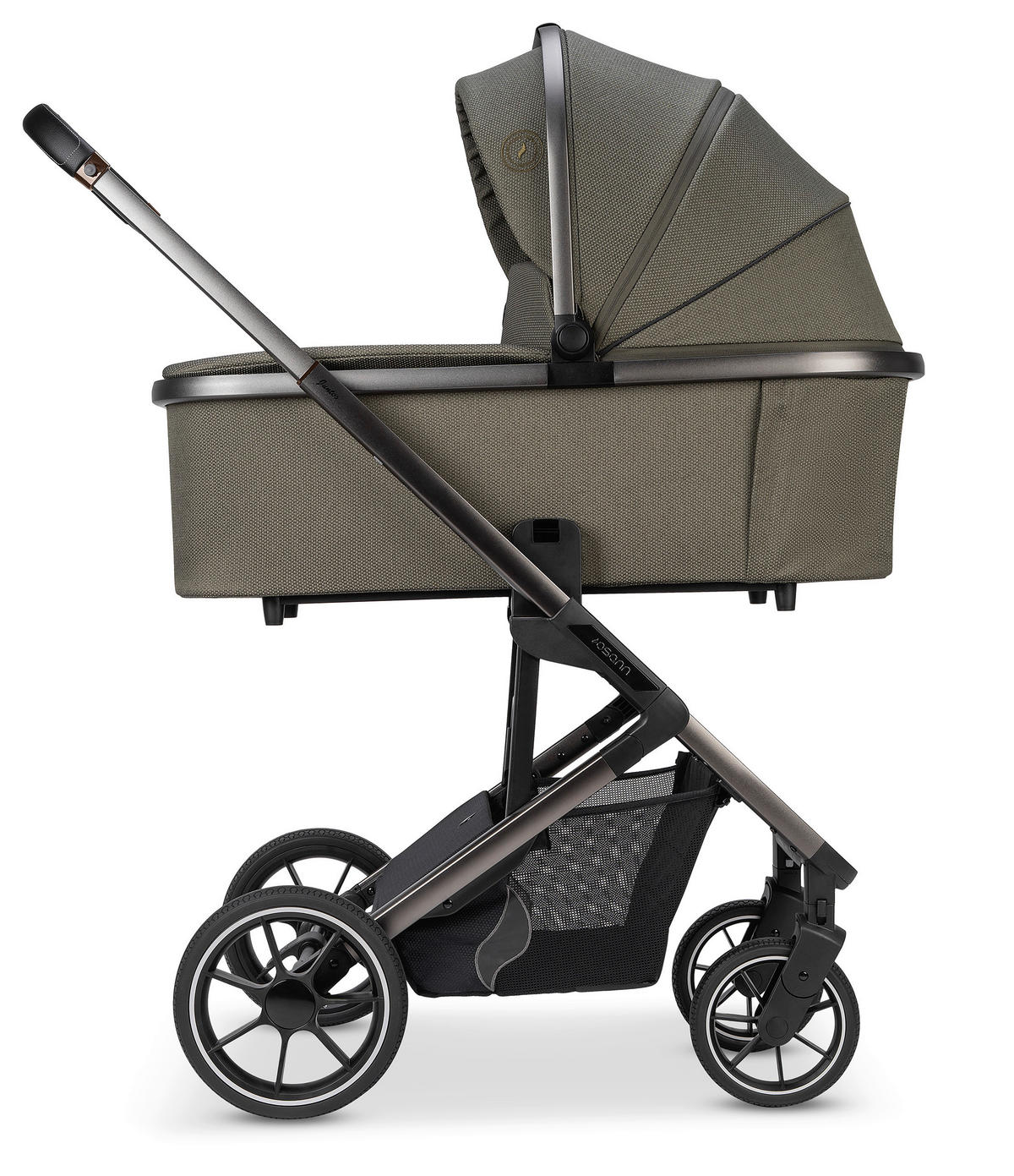 KOMBIKINDERWAGEN  Juntos  Teak  - Olivgrün, Basics (84/97,5/53,5cm) - Osann