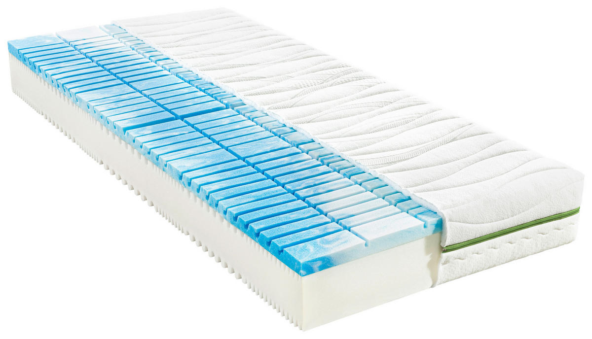 KOMFORTSCHAUMMATRATZE 90/200 cm Höhe ca. 22 cm  - Weiss, Basics, Textil (90/200cm) - Valnatura