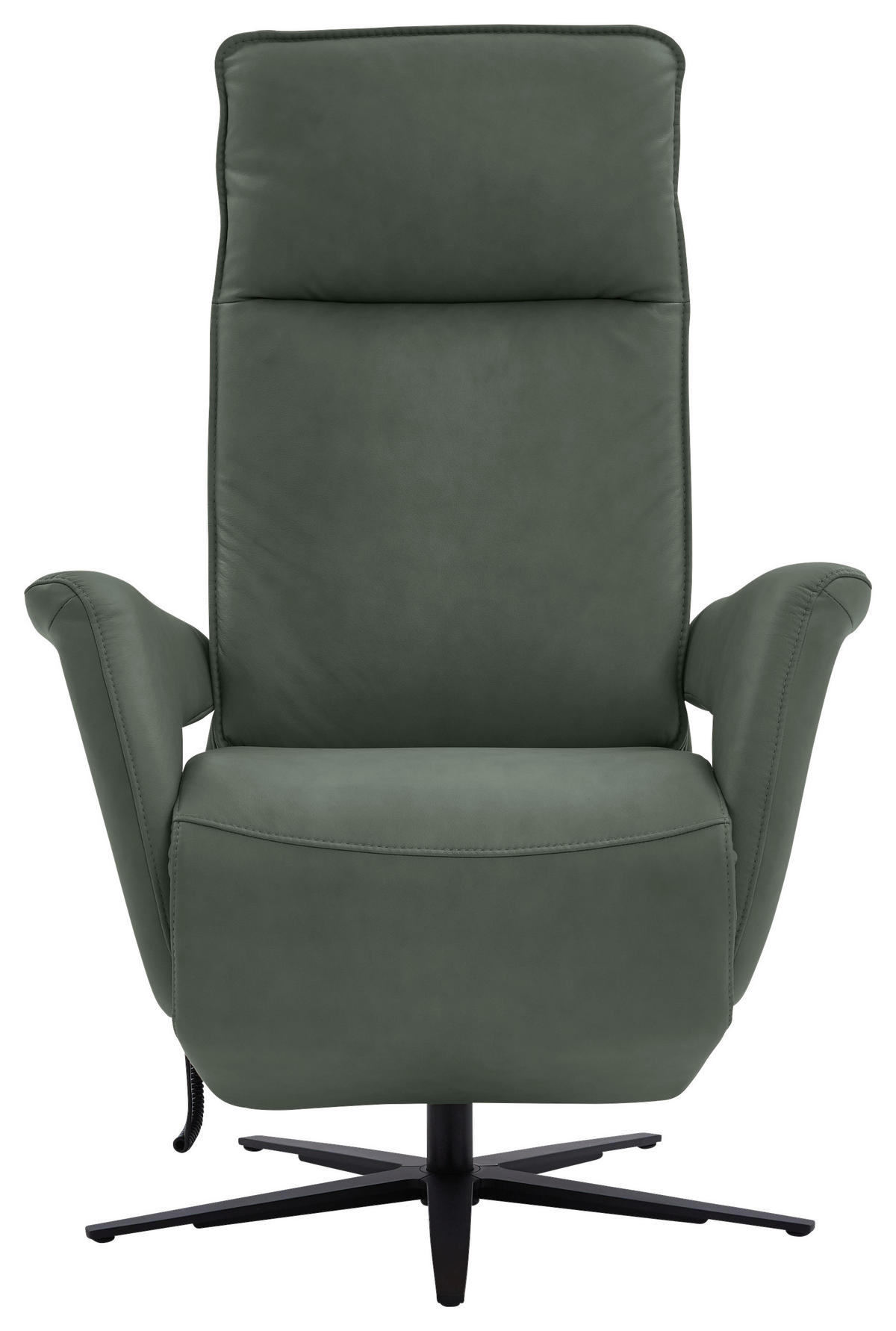 RELAXSESSEL in Leder Dunkelgrün  - Dunkelgrün/Schwarz, Design, Leder/Metall (83/123/87cm) - Valdera