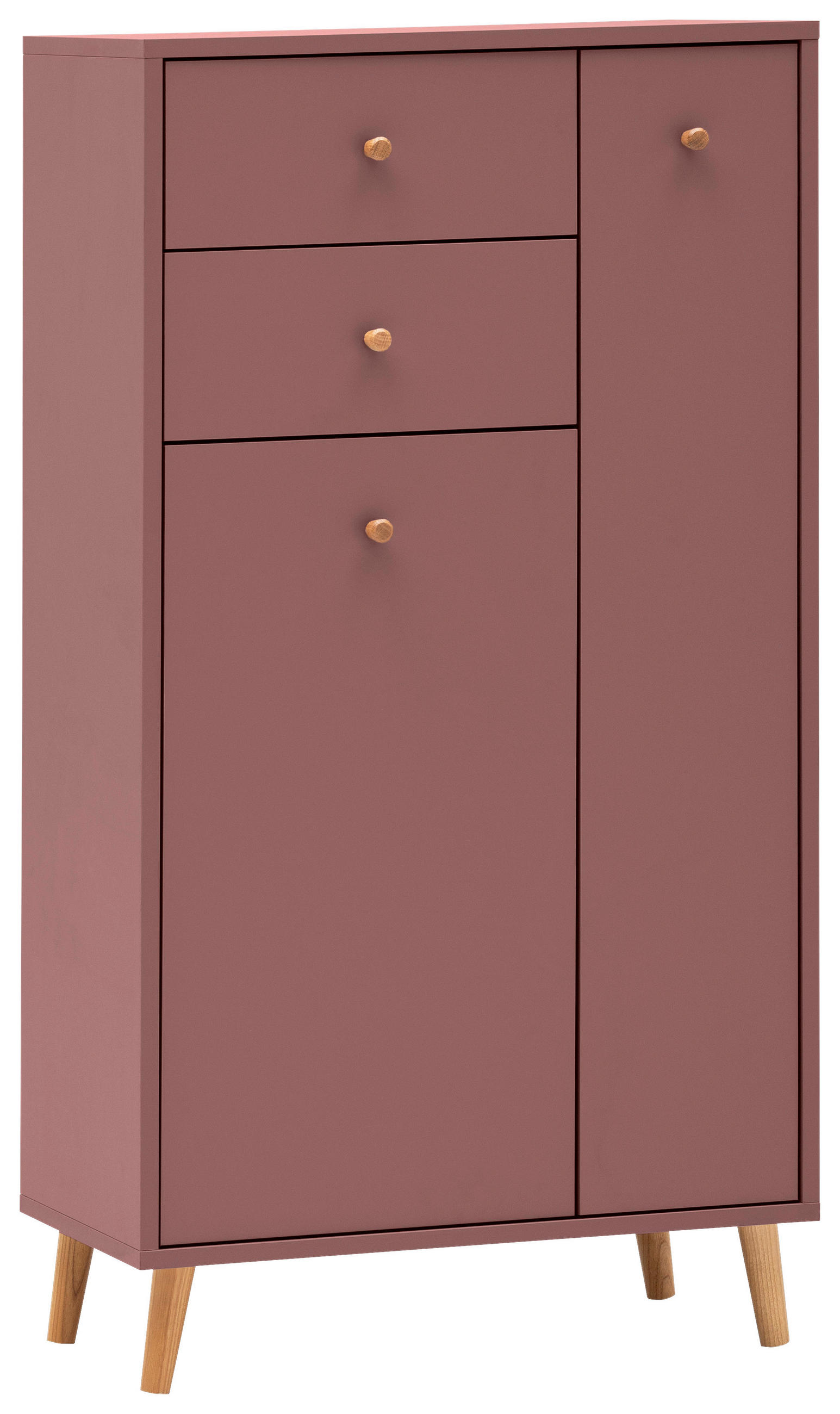 HIGHBOARD , 60,2/113,4/33,05 cm, 2 Schublade(n)  - Mauve/Weiß, Design, Holz/Holzwerkstoff (60,2/113,4/33,05cm) - MID.YOU