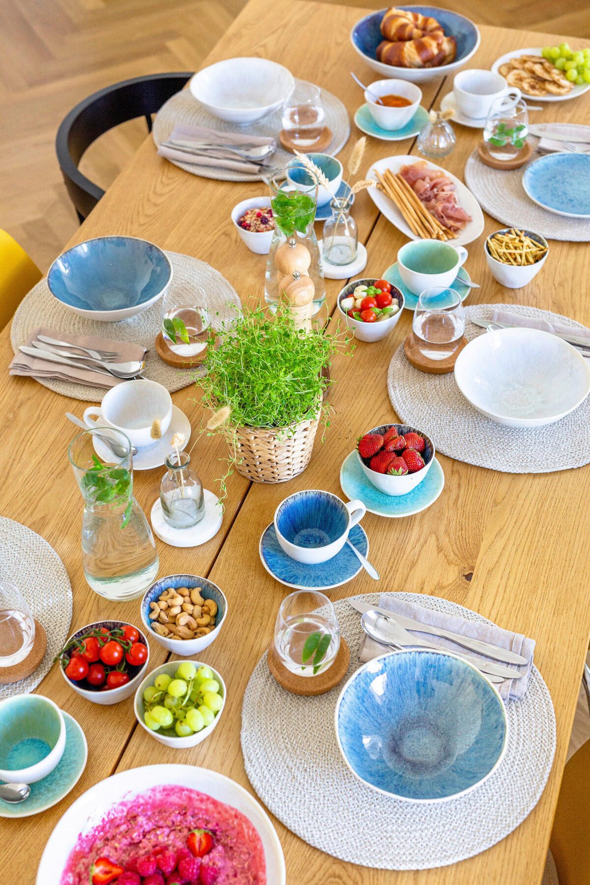 SCHÜSSELSET Frozen 9-teilig  - Blau, Basics, Keramik (26/7,5/26cm) - Mäser