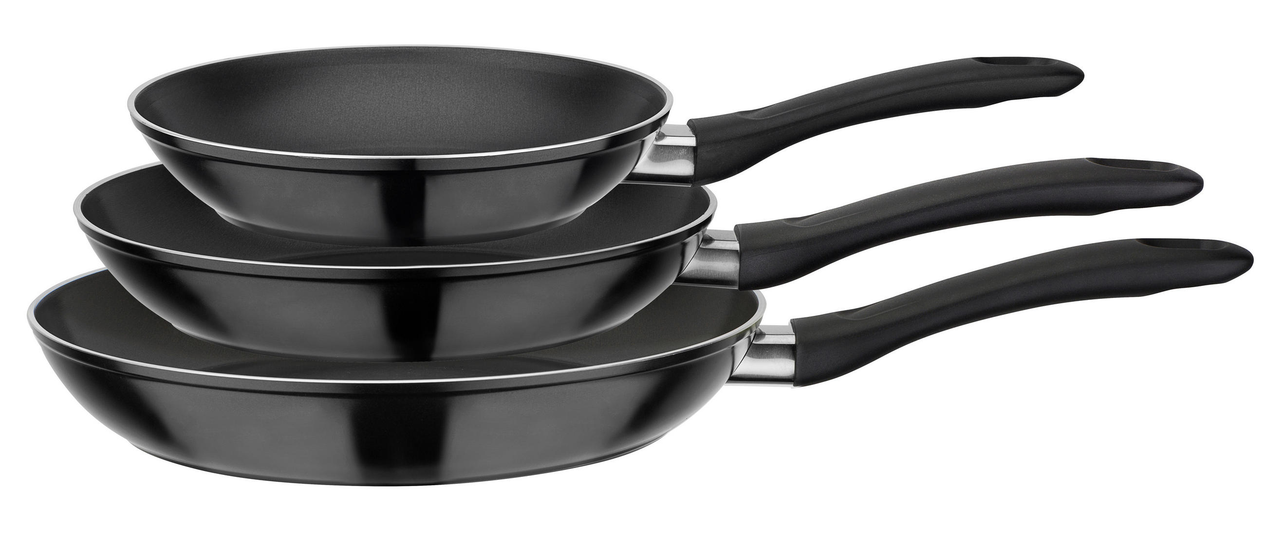 SET PONEV NOVA aluminij 3-delni  - črna, Basics, kovina (20+24+28cm) - GSW