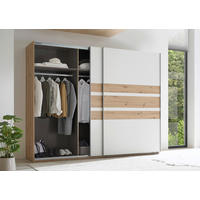 FÜGGESZTETT TOLÓAJTÓS SZEKRÉN fehér, Artisan tölgy  - alumíniumszínű/Artisan tölgy, Modern, faalapú anyag/fém (270/210/60cm) - Livetastic